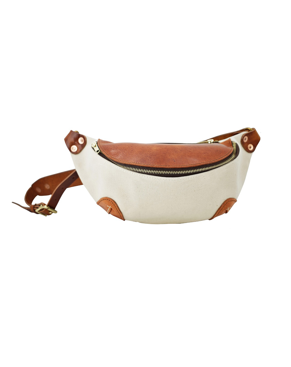 Canvas & Leather Commuter Sling Bag