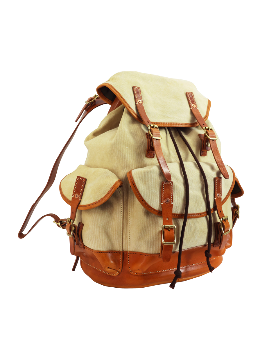 Canvas Travel BackPack with Leather Base-Voyager