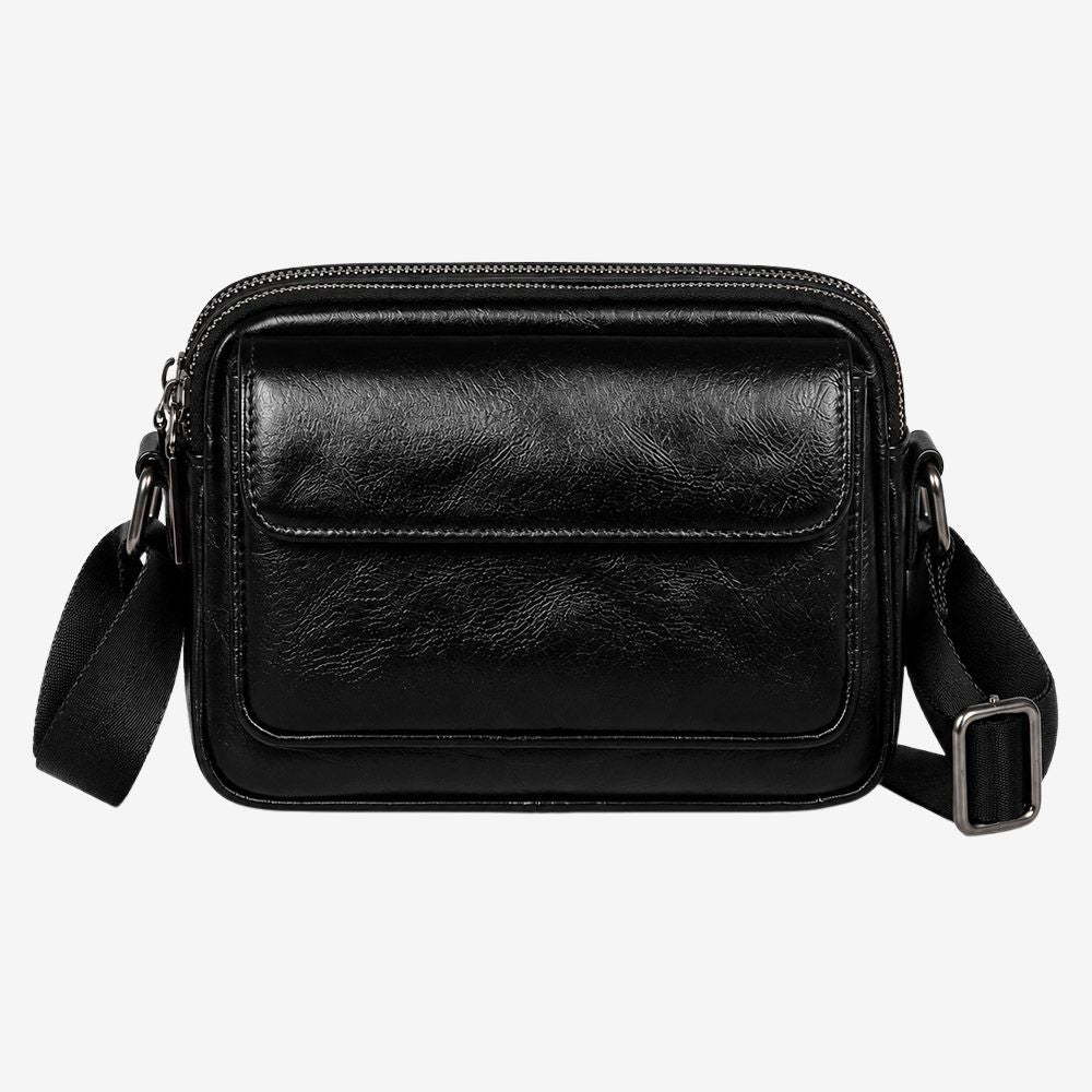 black leather crossbody bag