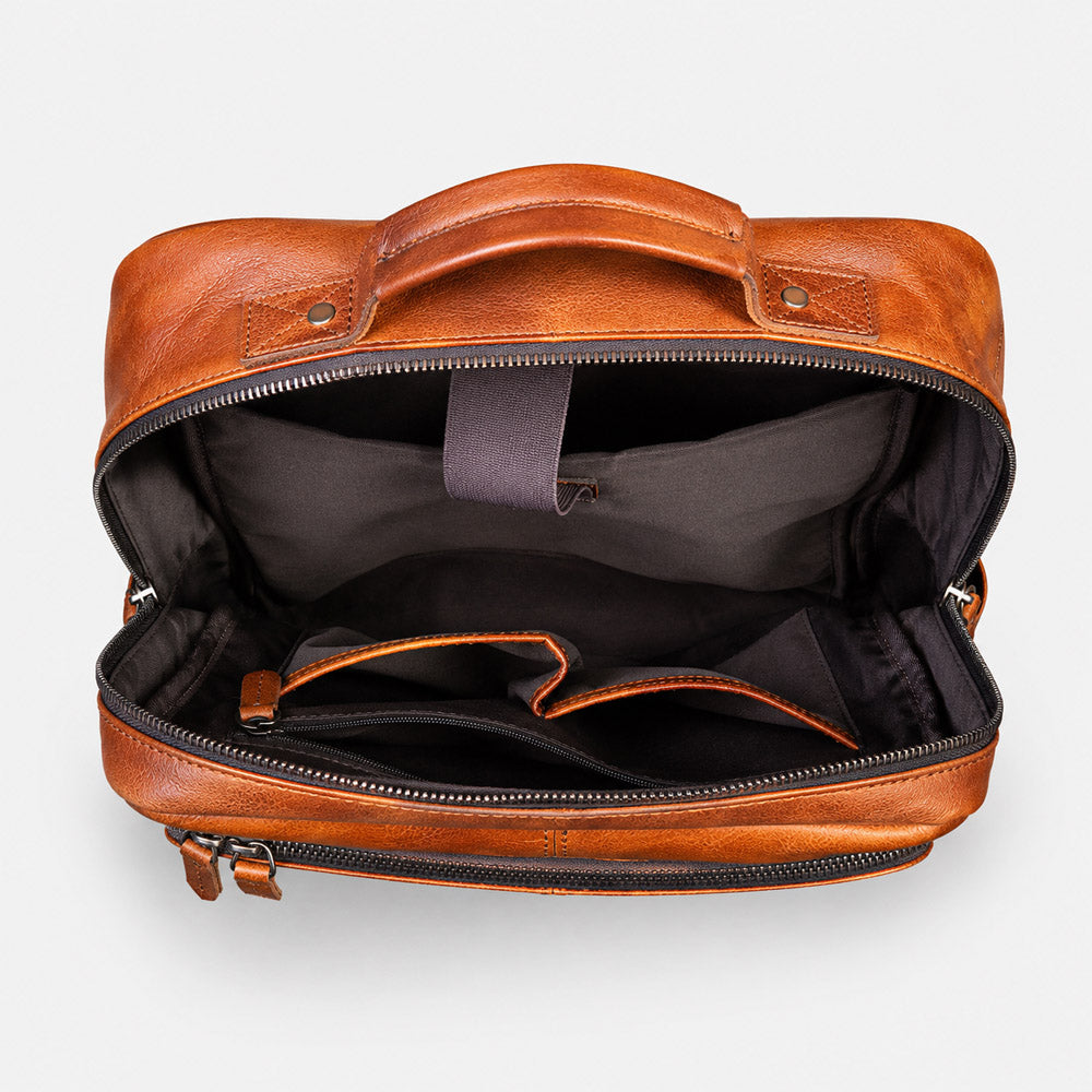 Vegetable-Tanned  Calfskin Commuter Backpack