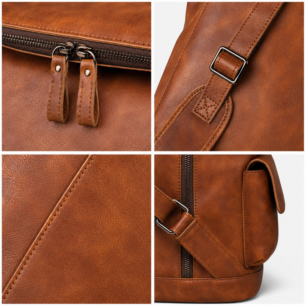 Brown Leather Backpack for Men
