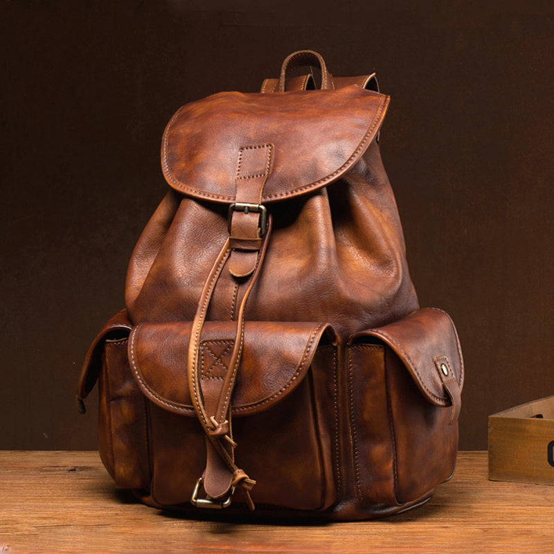 Vintage Leather Backpack for Men