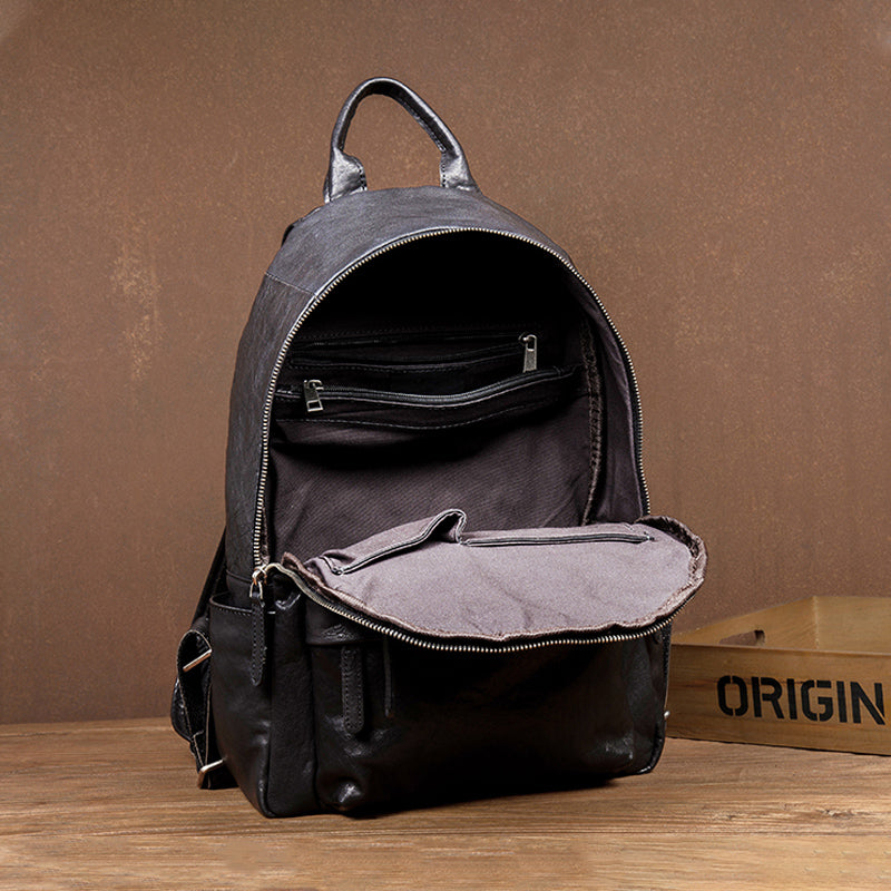 daily routine commuter leather backpack