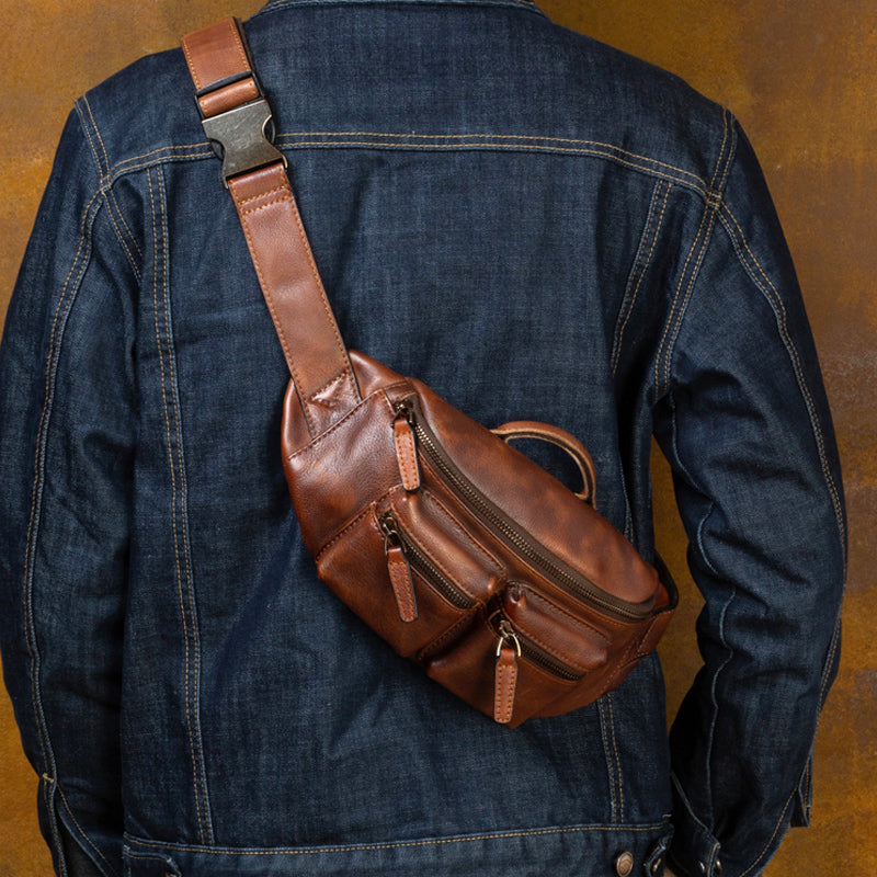 brown leather crossbody bag