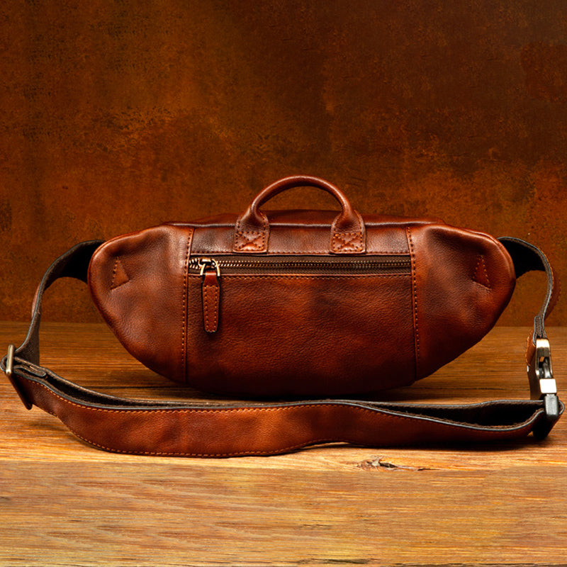 Leather Fanny Pack with Multi-Pocket Design