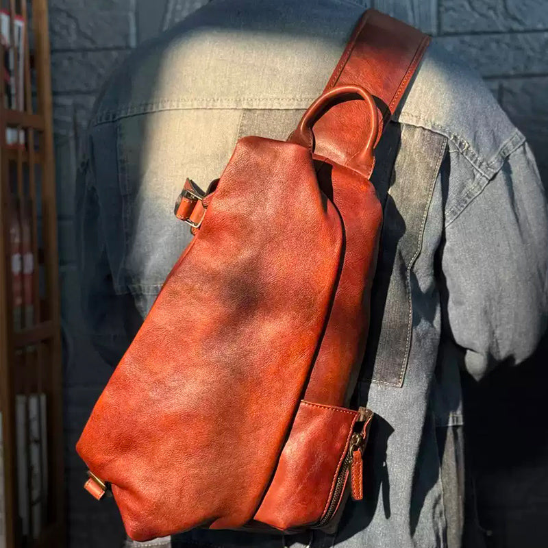 brown leather crossbody bag