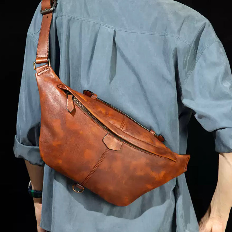 leather mens bum bag