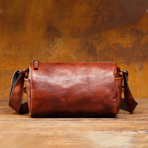 brown leather crossbody bag