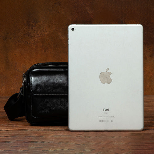 black leather crossbody bag