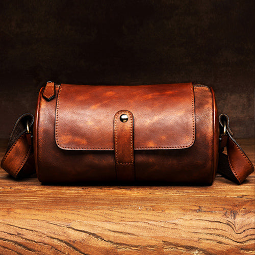 brown leather shoulder bag