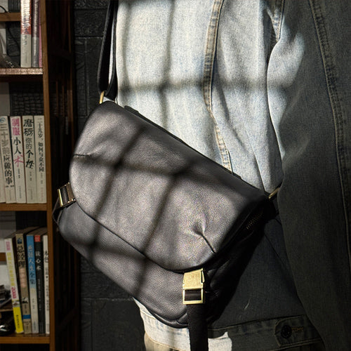 black leather crossbody bag