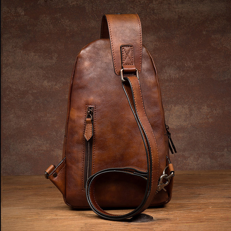 vegetable-tanned leather mens bum bag