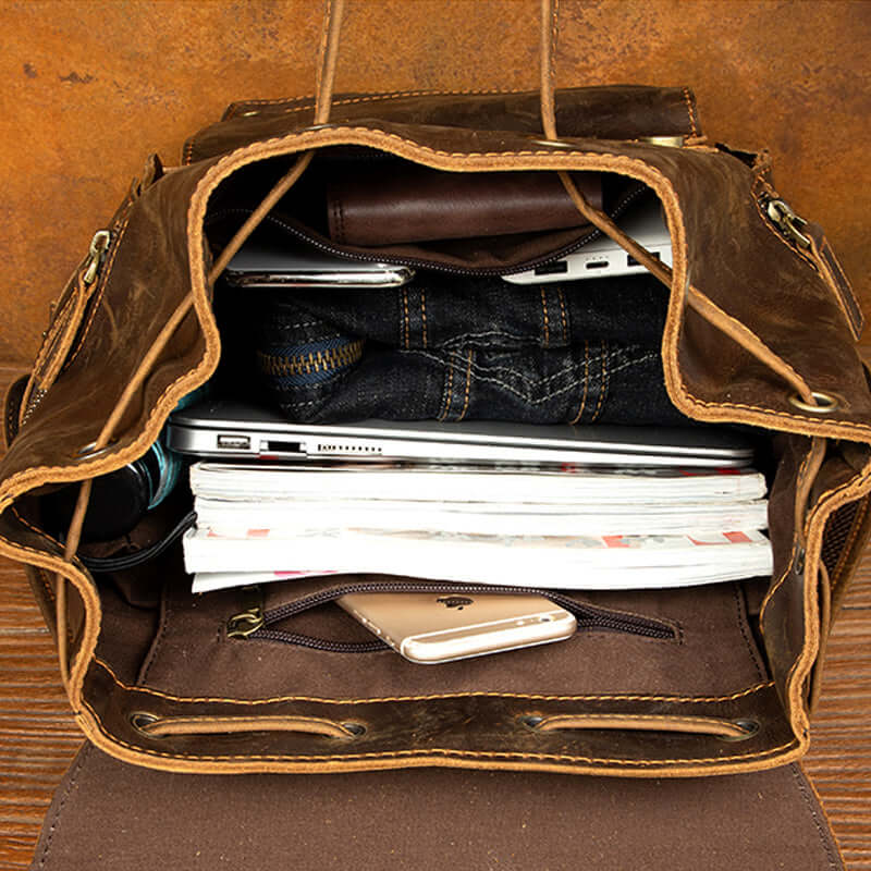 leather backpack for rider