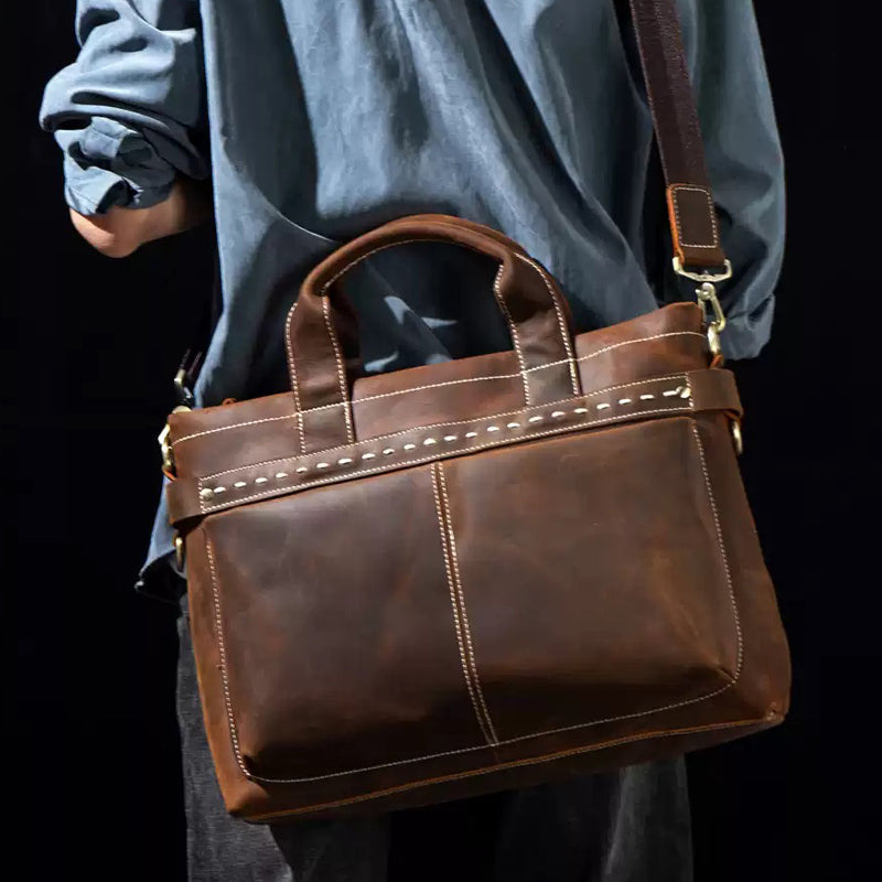 brown leather crossbody bag