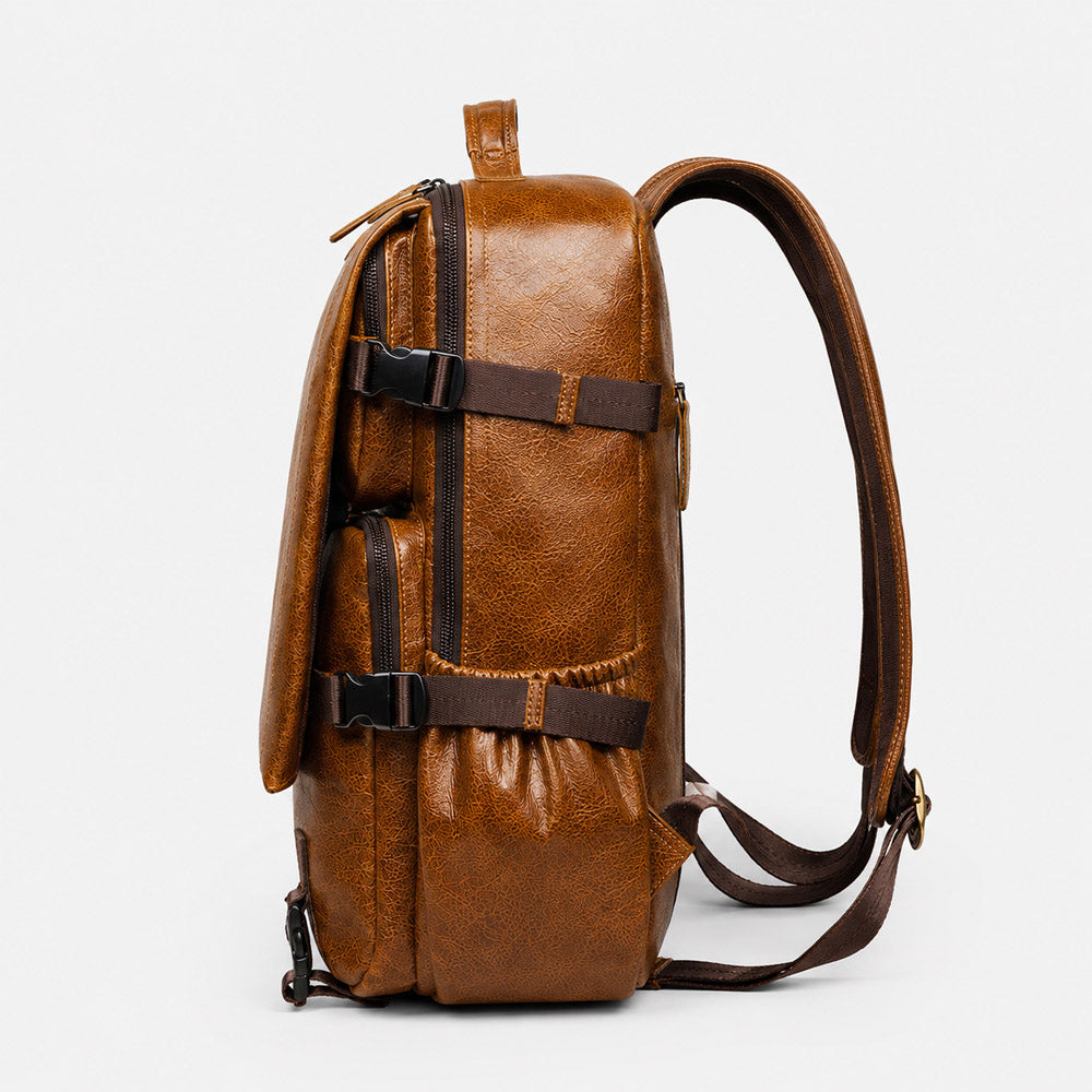 vintage-inspired leather backpack